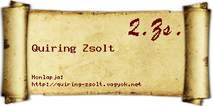 Quiring Zsolt névjegykártya