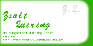 zsolt quiring business card